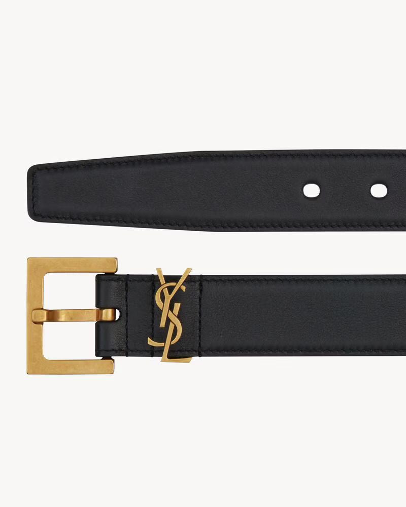 Saint Laurent Sl Belt — Black Leather