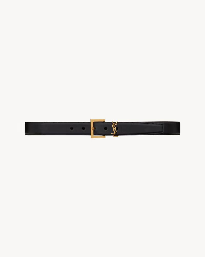 Saint Laurent Sl Belt — Black Leather