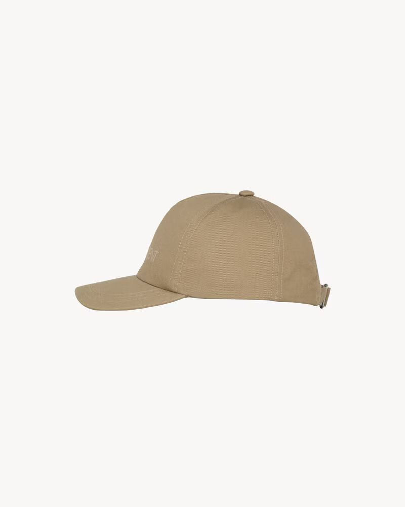 Saint Laurent 7780633yp19 Baseball Cap — Beige Cotton Twill Caps