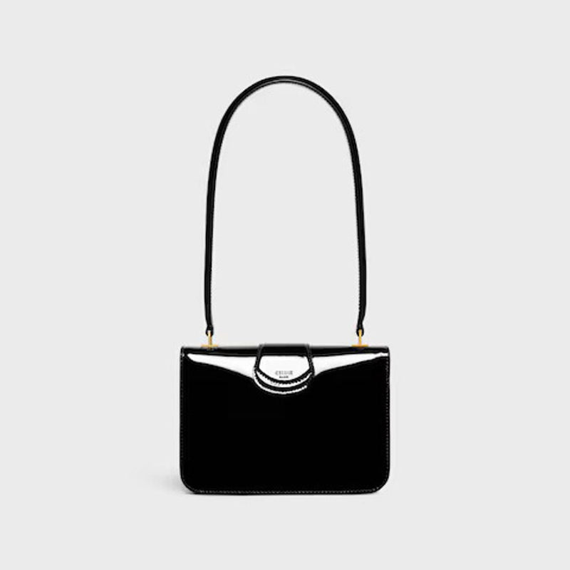 Celine E25 Shoulder Bag — Black Leather