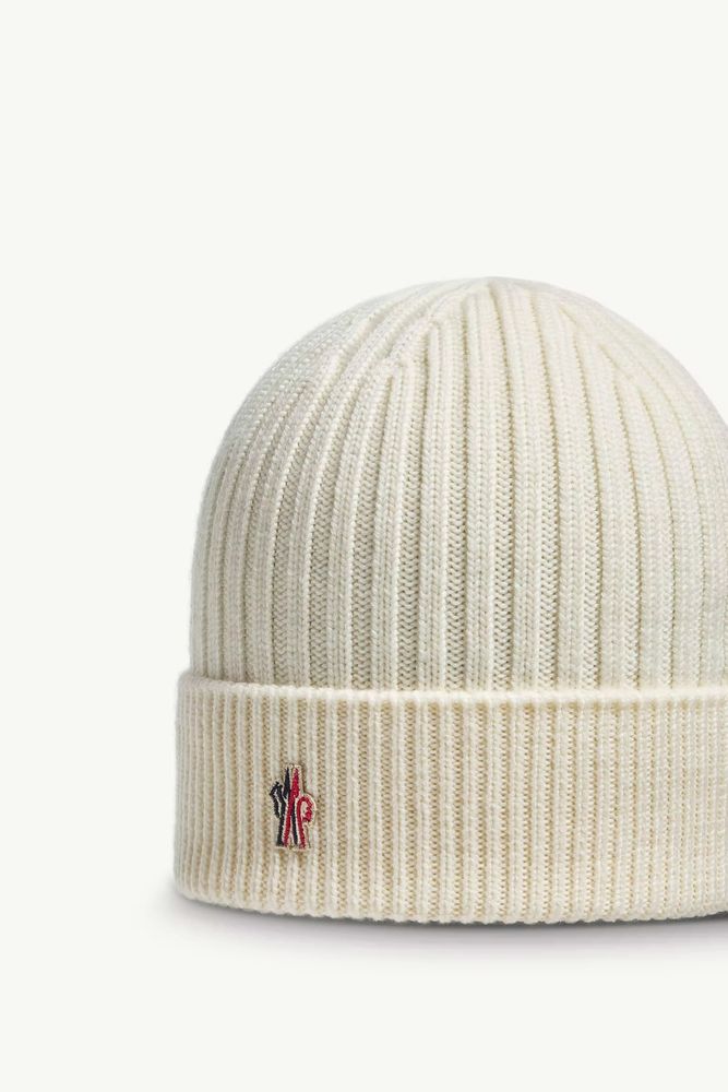 Moncler K20973b0000704761 Beanie — Cream Wool Blend Beanies