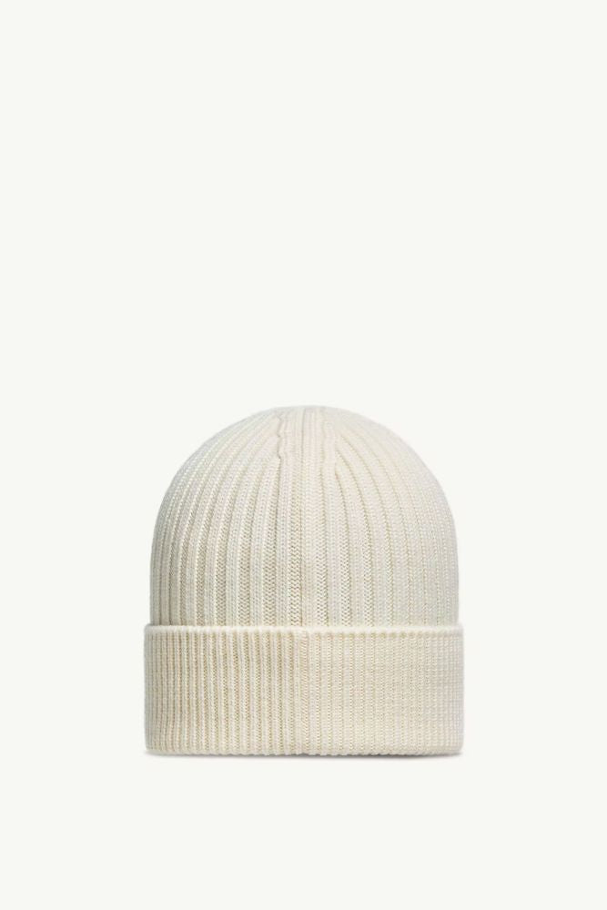 Moncler K20973b0000704761 Beanie — Cream Wool Blend Beanies