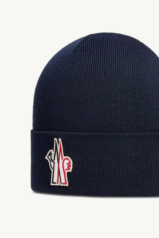 Moncler K20973b0001209974 Ribbed Knit Beanie — Navy Beanies