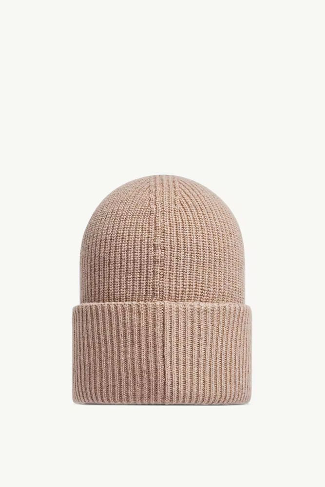 Moncler K20933b00032m1241 Ribbed Wool-Blend Beanie — Beige Beanies