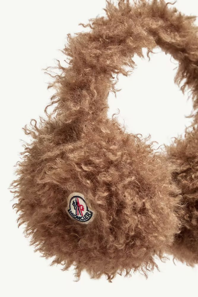 Moncler K20933b0005589b4g Fuzzy Knit Ear Warmer — Camel Beanies