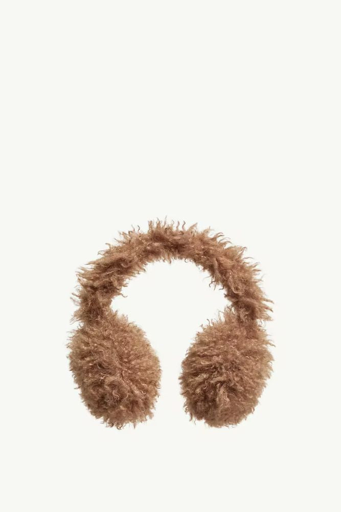 Moncler K20933b0005589b4g Fuzzy Knit Ear Warmer — Camel Beanies