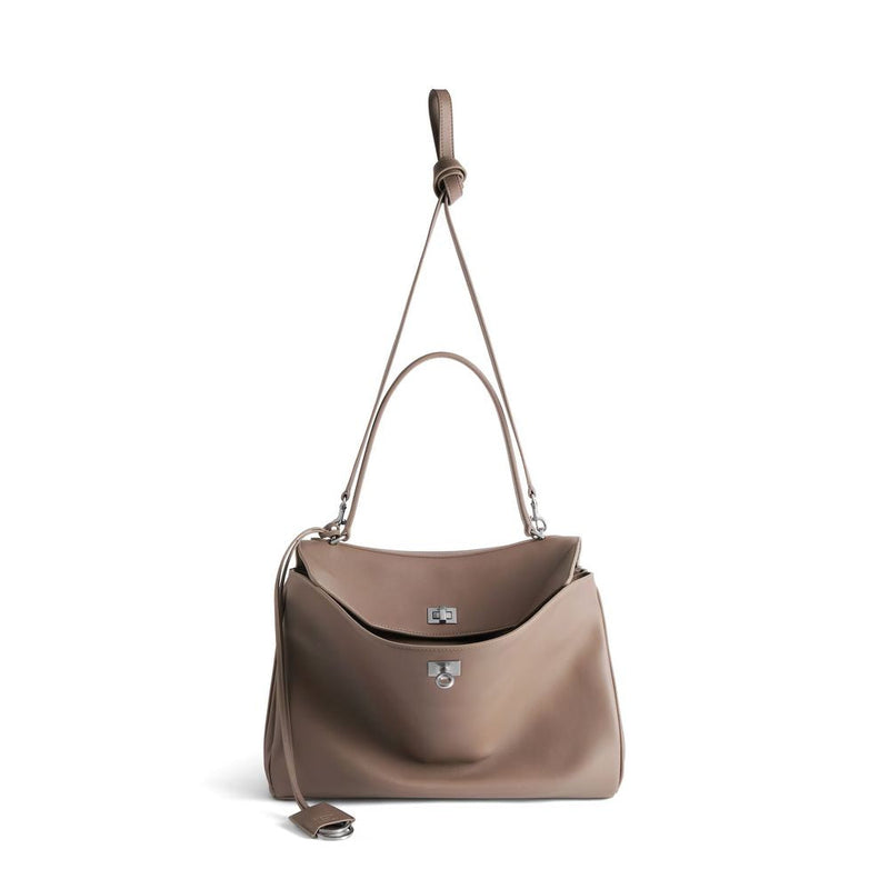 Balenciaga H25 Shoulder Bag — Taupe Leather