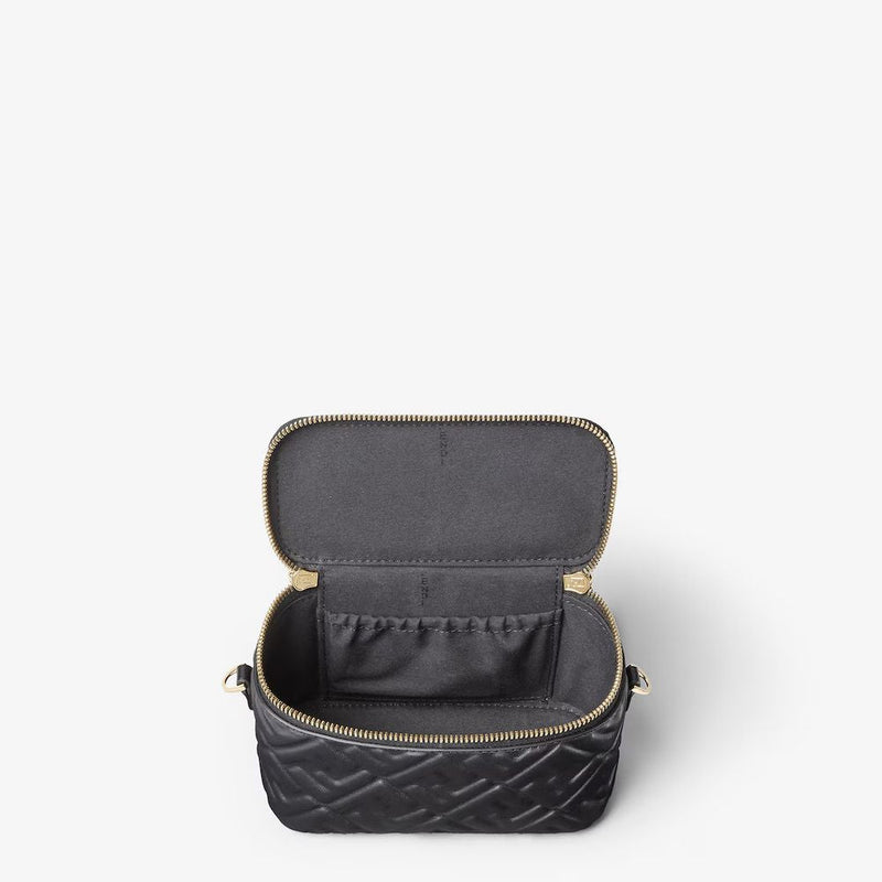 Fendi Quilted Leather Top Handle Bag — Black