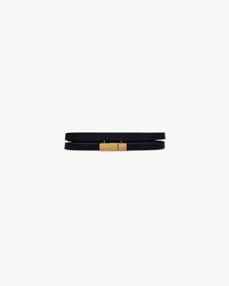 Saint Laurent Bracelet — Black Leather Bracelets