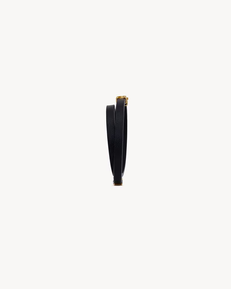 Saint Laurent Bracelet — Black Leather Bracelets