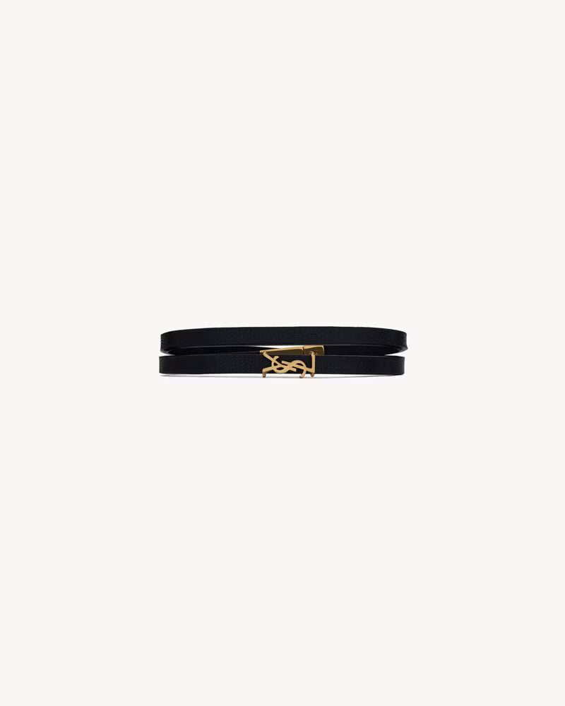 Saint Laurent Bracelet — Black Leather Bracelets