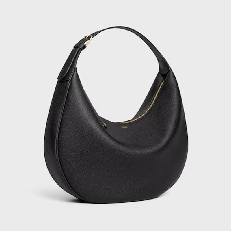 Celine Cel Shoulder Bag — Black Leather