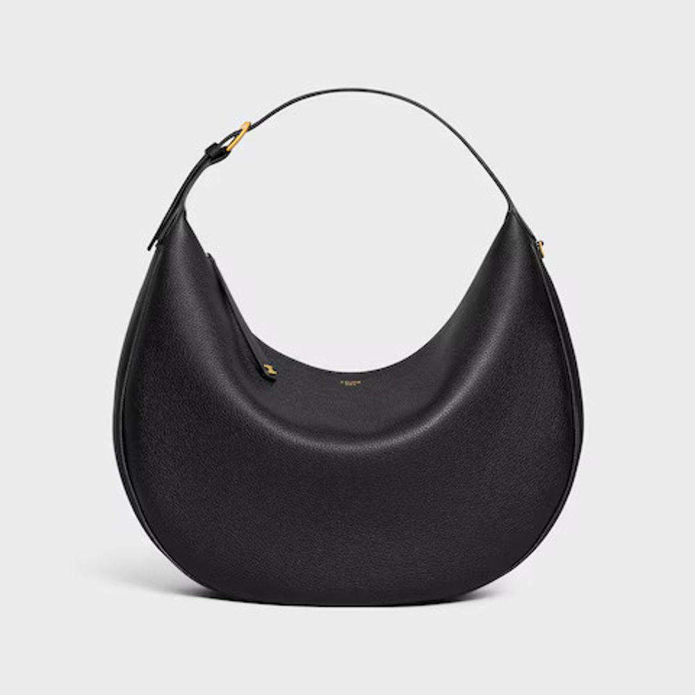 Celine Cel Shoulder Bag — Black Leather