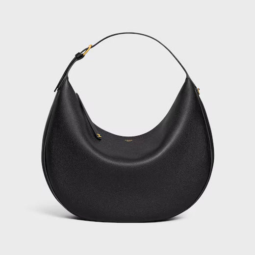 Celine Cel Shoulder Bag — Black Leather