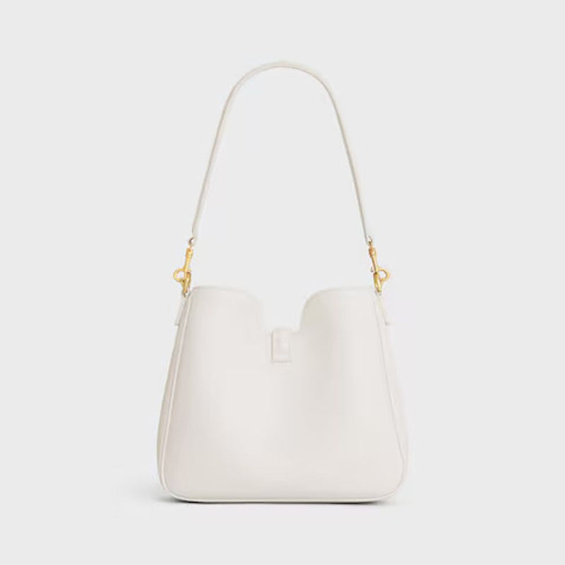 Celine Cel Shoulder Bag — White Leather