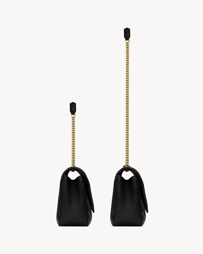 Saint Laurent Quilted Leather Shoulder Bag — Black