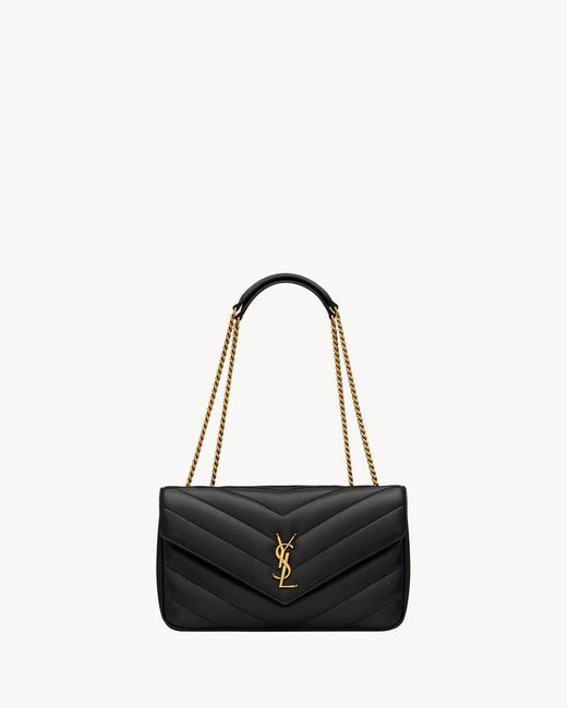 Saint Laurent Quilted Leather Shoulder Bag — Black