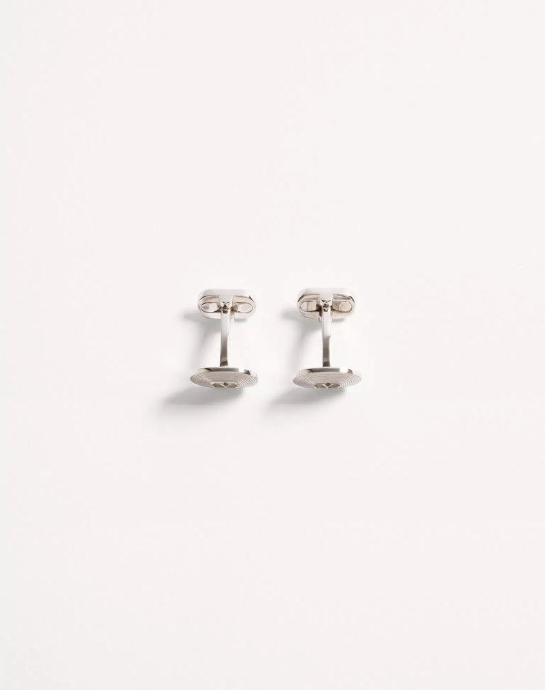 Valentino Garavani Val Button Cufflinks — Silver Metal With Silvered Finish Accessory