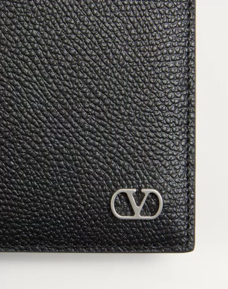 Valentino Garavani Leather Bifold Wallet — Black