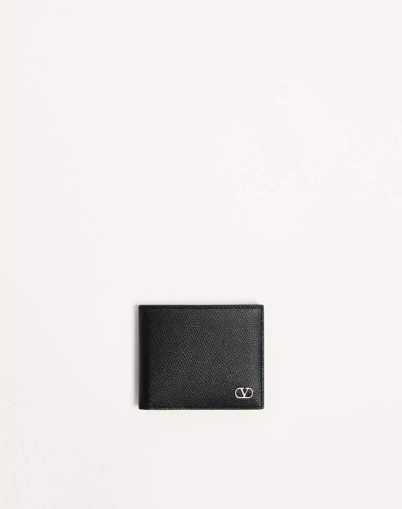 Valentino Garavani Leather Bifold Wallet — Black