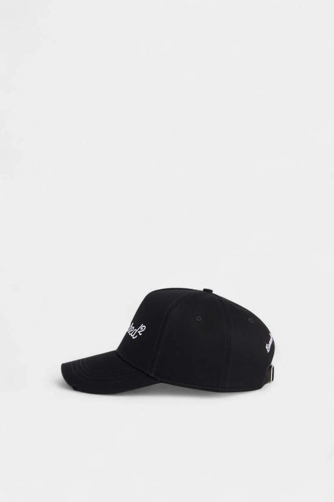 Dsquared2 Bcm097605c00001 Logo-Embroidered Baseball Cap — Black Cotton Caps
