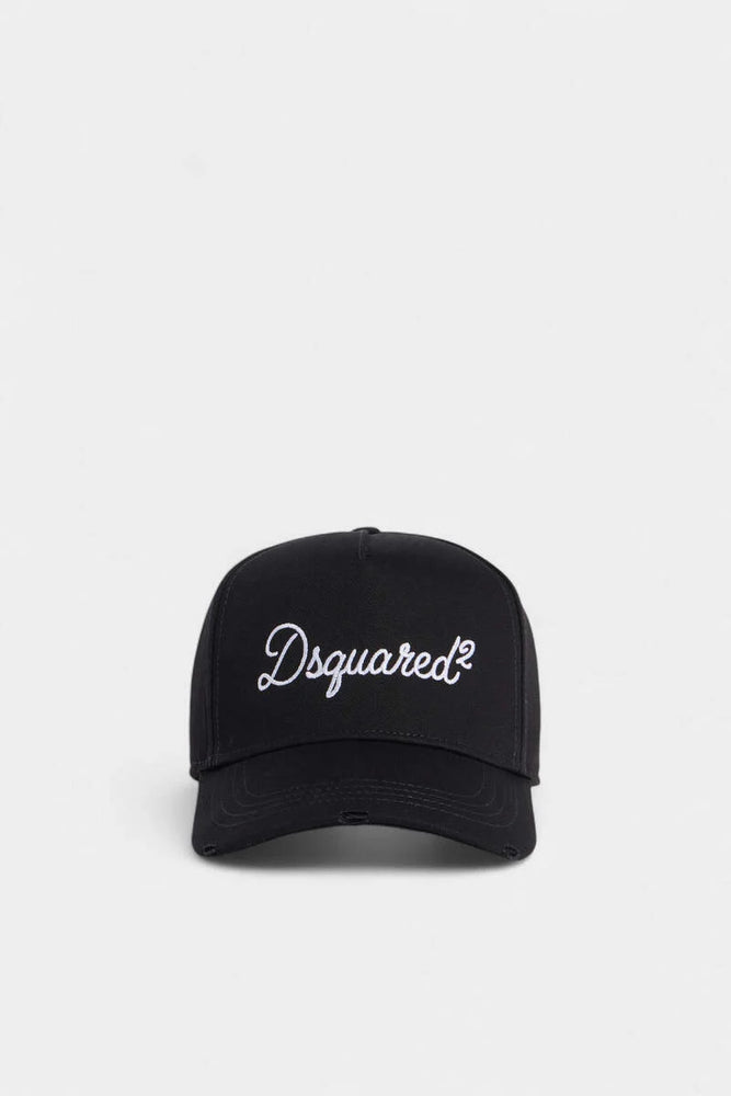 Dsquared2 Bcm097605c00001 Logo-Embroidered Baseball Cap — Black Cotton Caps