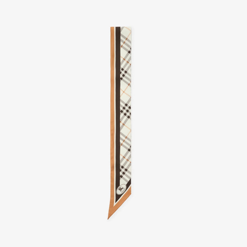 Burberry Check-Print Silk Scarf — Camel Scarfs