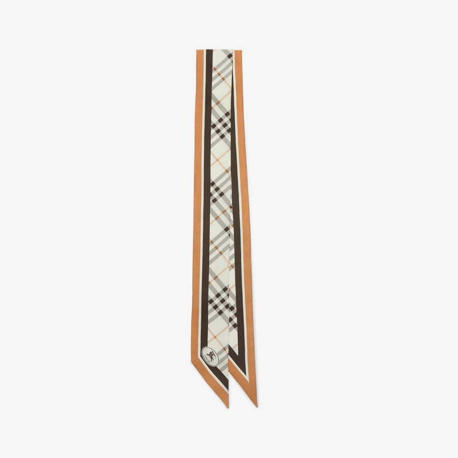 Burberry Check-Print Silk Scarf — Camel Scarfs