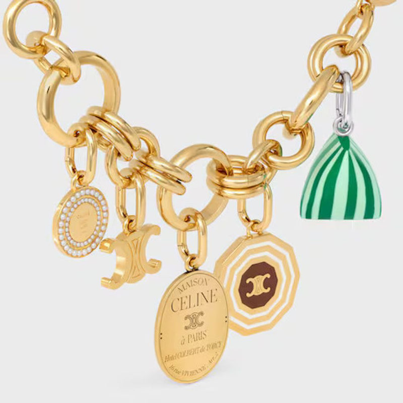 Celine Gold Zodiac Charm Pendant — Gold-plated Metal Necklaces