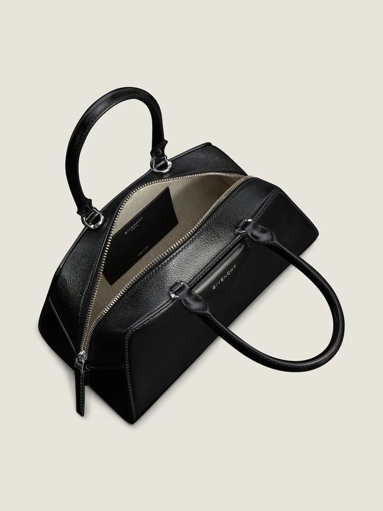 Givenchy Structured Leather Top Handle Bag — Black