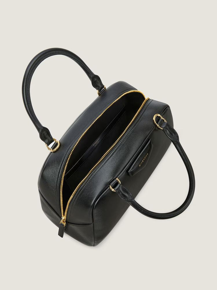 Givenchy Structured Leather Top Handle Bag — Black