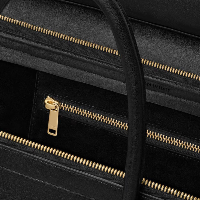 Celine Structured Leather Trapezoid Top Handle Bag — Black