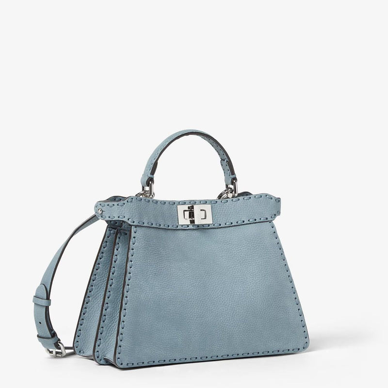 Fendi Peekaboo Top Handle Bag — Blue Leather