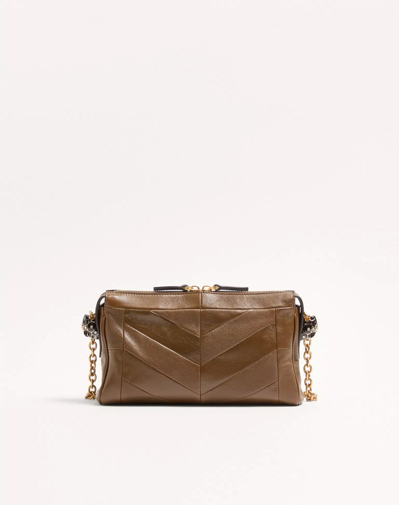 Valentino Garavani Val Shoulder Bag — Brown Leather