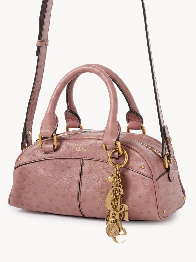 Chloé Gold-Hardware Leather Shoulder Bag — Rose