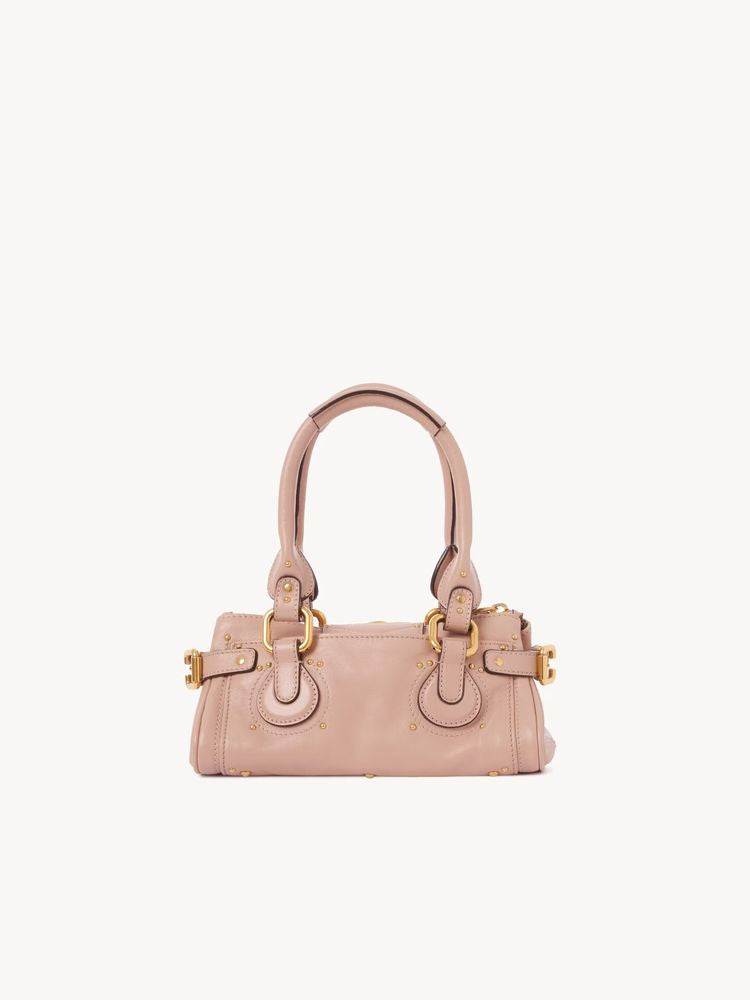 Chloé Leather With Gold-Tone Turnlock Shoulder Bag — Pink