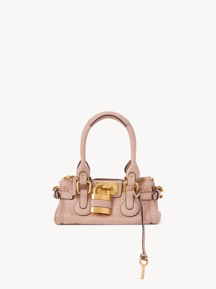 Chloé Leather With Gold-Tone Turnlock Shoulder Bag — Pink