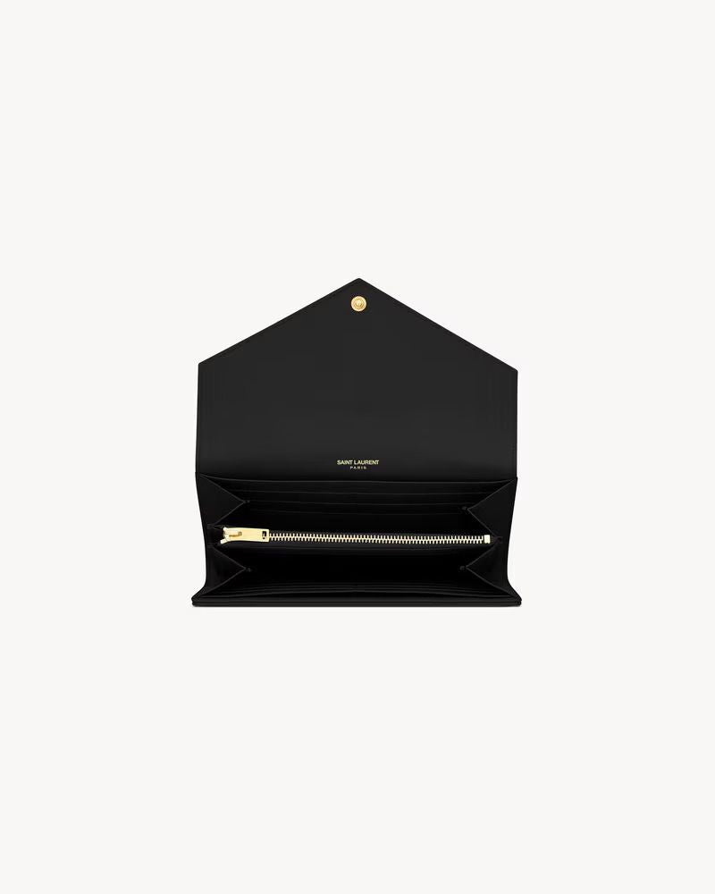 Saint Laurent Pocket Sl Wallet — Black Leather