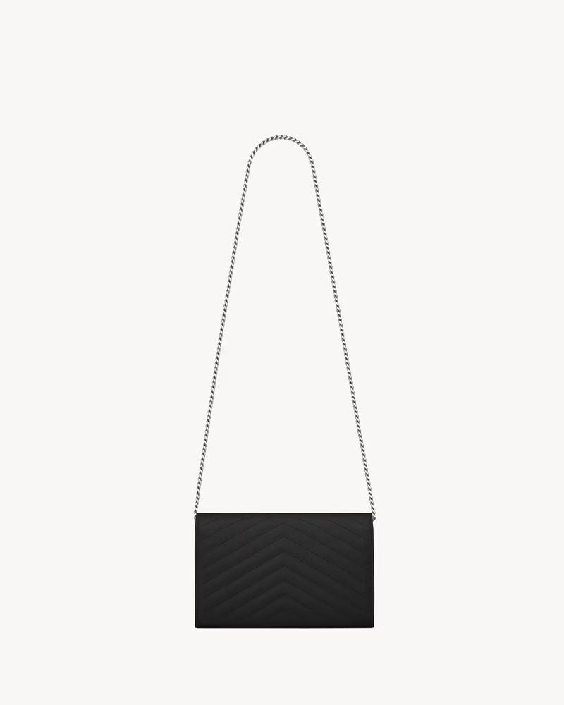 Saint Laurent Pocket Sl E26 Wallet — Black Quilted Leather