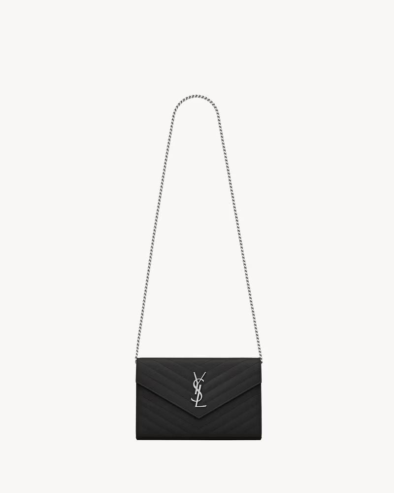 Saint Laurent Pocket Sl E26 Wallet — Black Quilted Leather