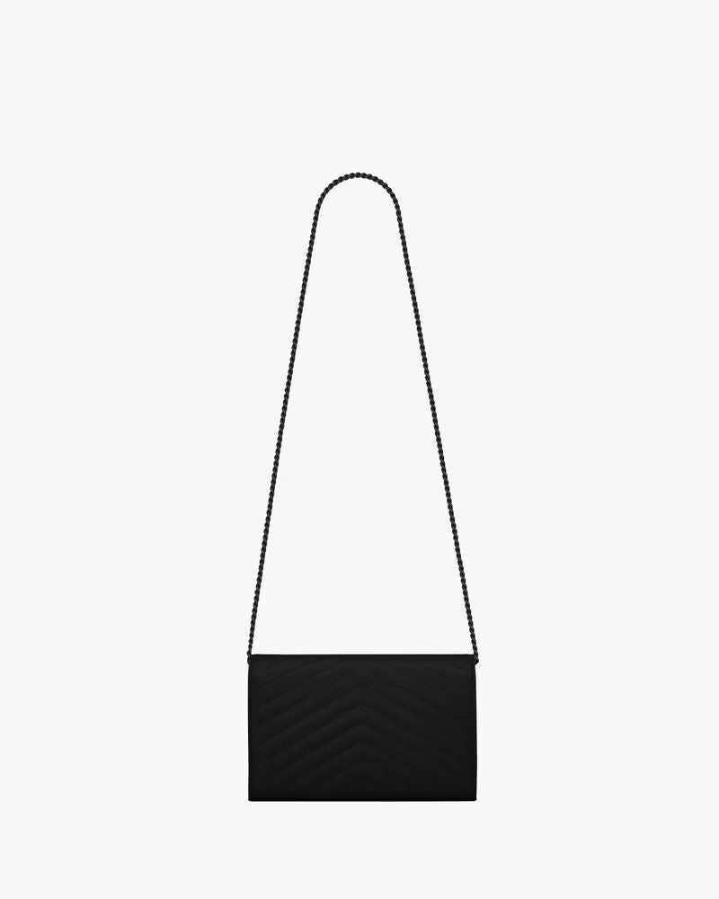 Saint Laurent Pocket Wallet — Black Quilted Leather