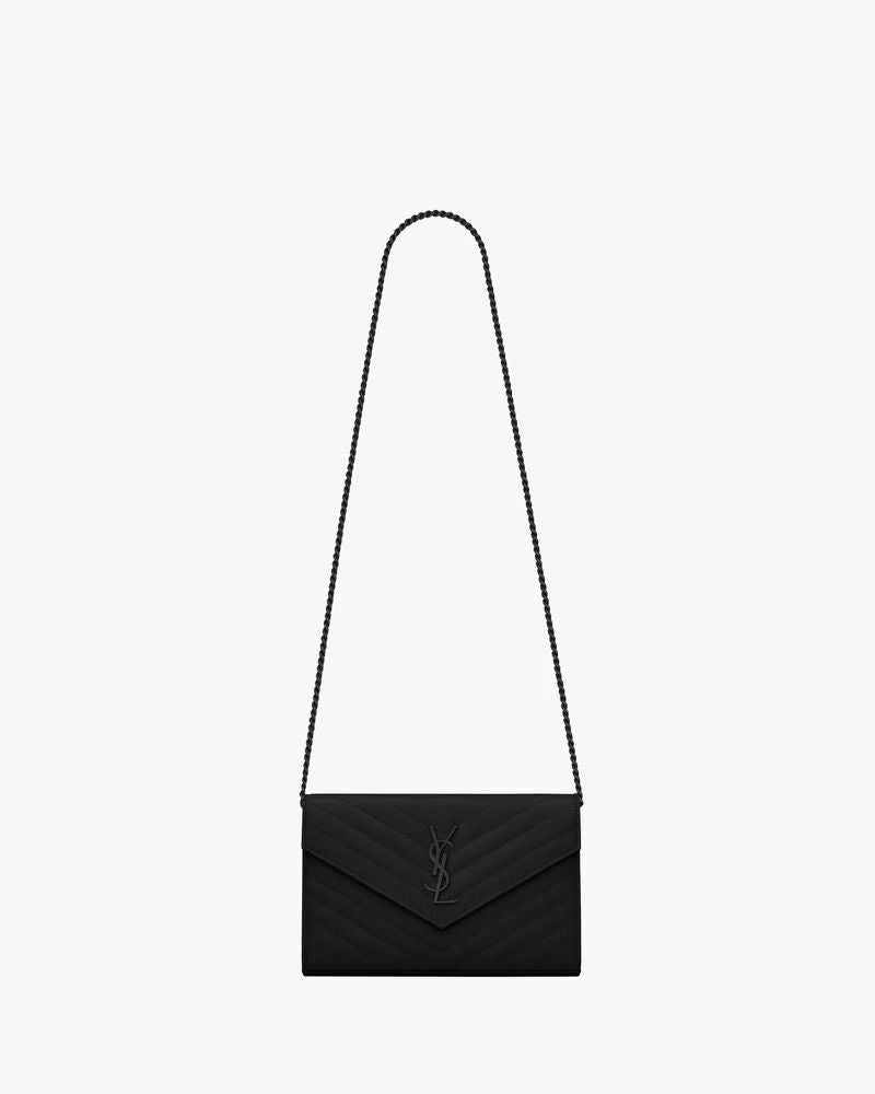 Saint Laurent Pocket Wallet — Black Quilted Leather