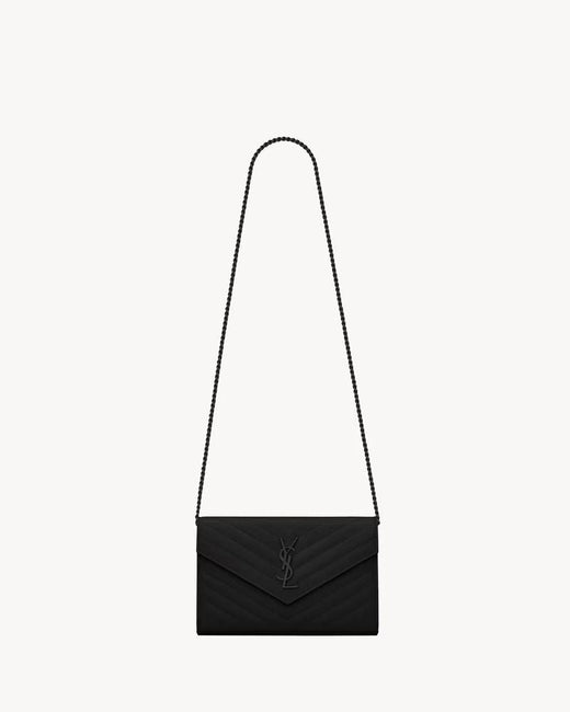 Saint Laurent Pocket Wallet — Black Quilted Leather
