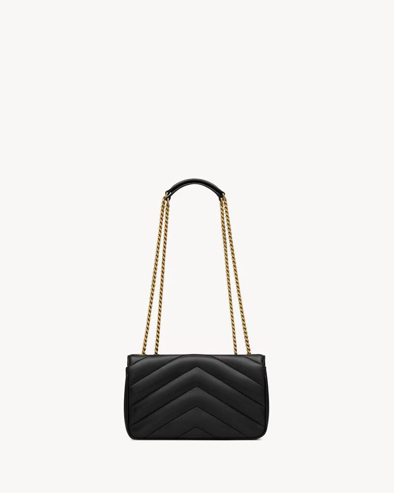 Saint Laurent Quilted Leather Shoulder Bag — Black