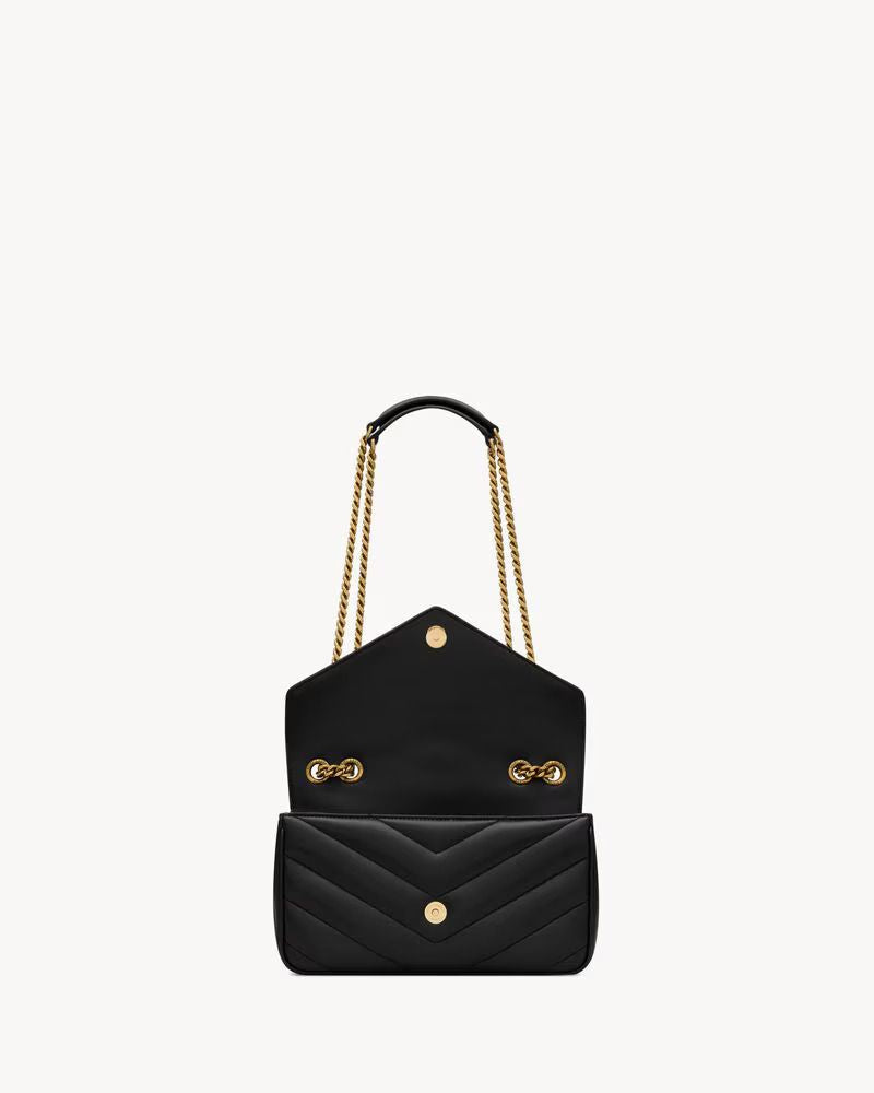 Saint Laurent Quilted Leather Shoulder Bag — Black