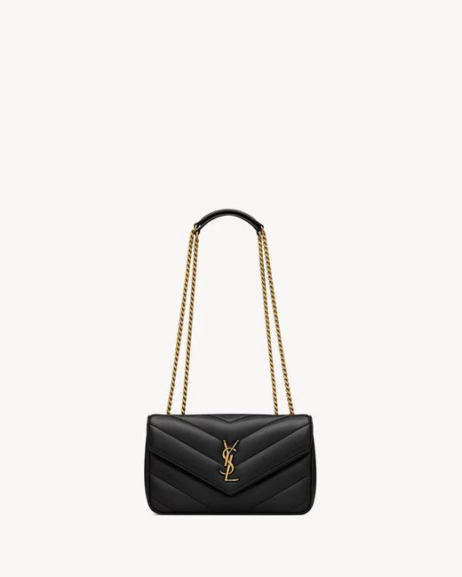 Saint Laurent Quilted Leather Shoulder Bag — Black