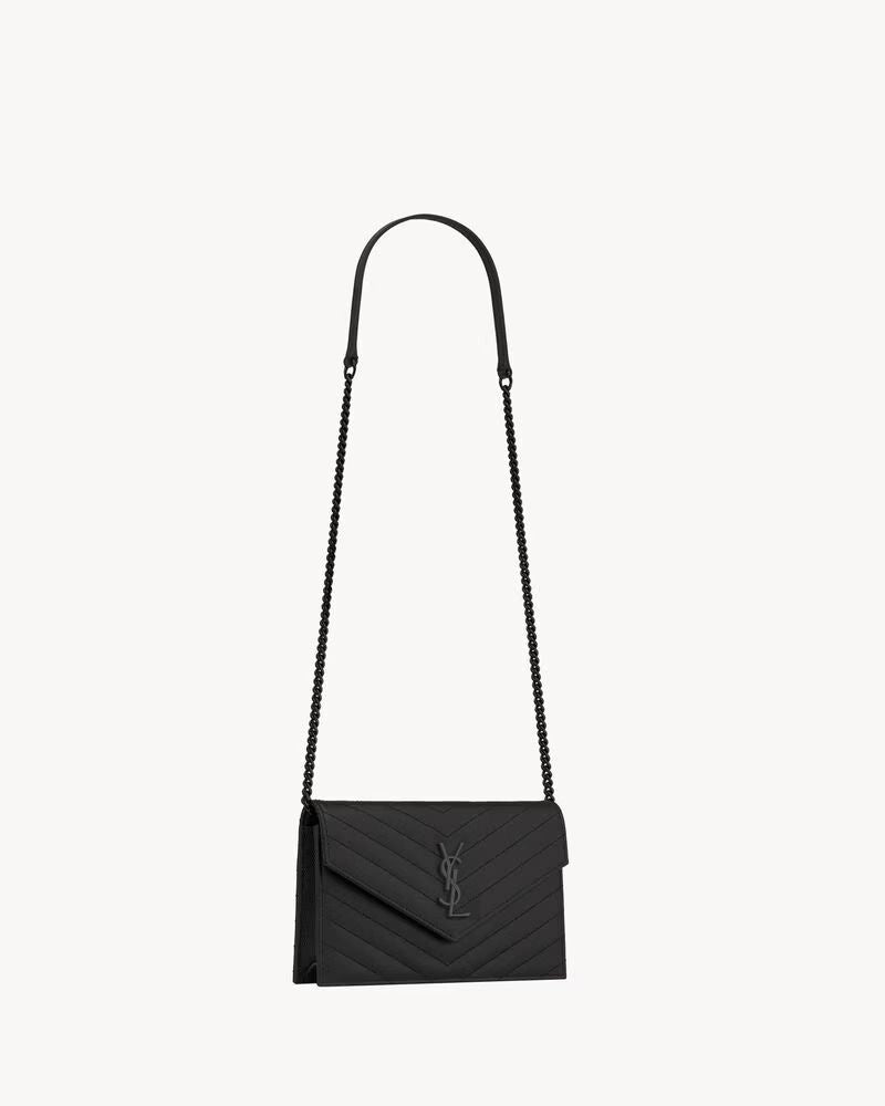 Saint Laurent Quilted Leather Wallet — Black