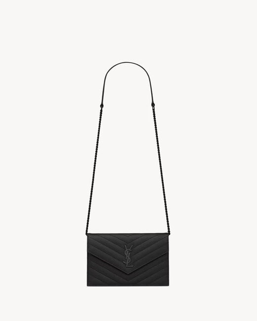 Saint Laurent Quilted Leather Wallet — Black