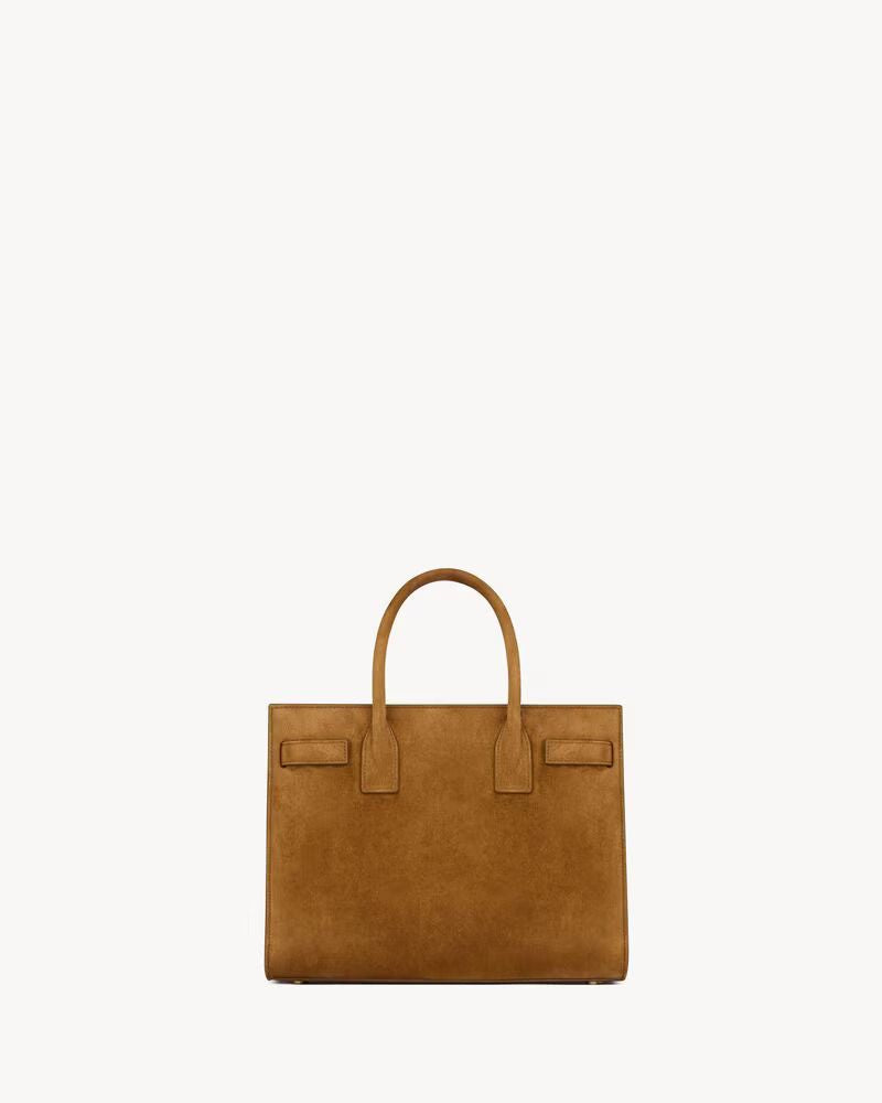 Saint Laurent Top Handle Bag — Brown Suede