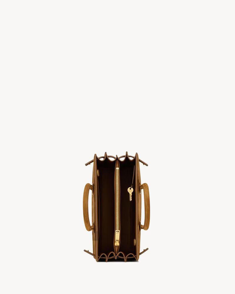 Saint Laurent Top Handle Bag — Brown Suede